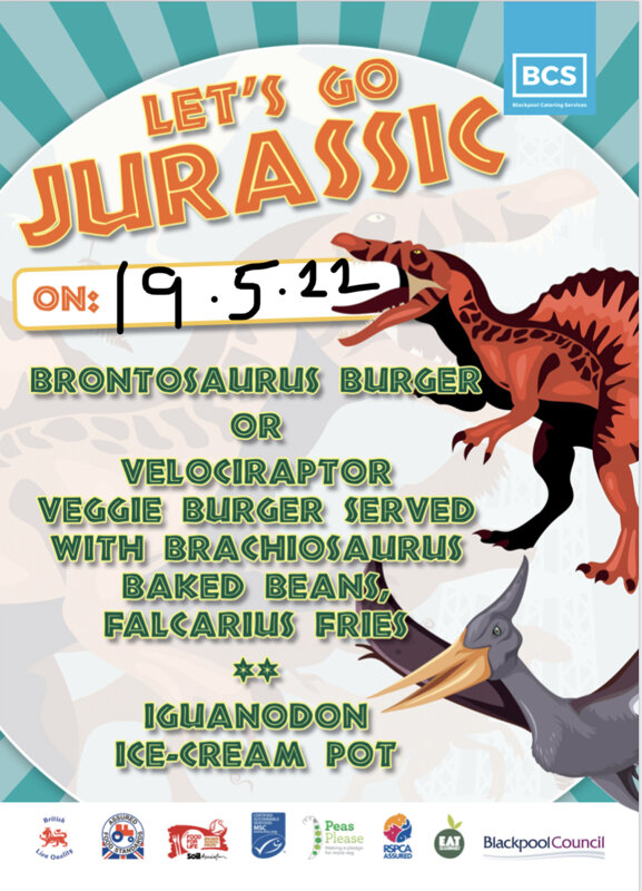 Image of Thursday 19th May - Dinosaur school lunch day. 