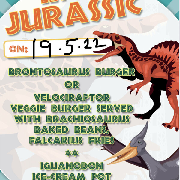 Image of Thursday 19th May - Dinosaur school lunch day. 