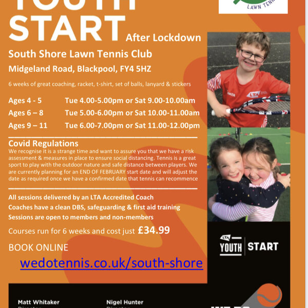 Image of Tennis lessons for children aged 4-11, taught by LTA. 